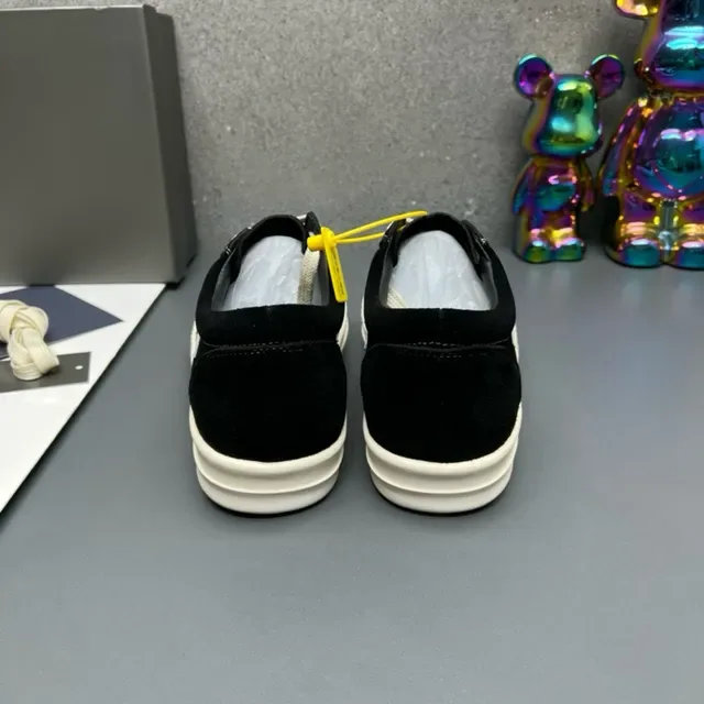 Black and White Geometric Panel Low-Top Sneakers 5