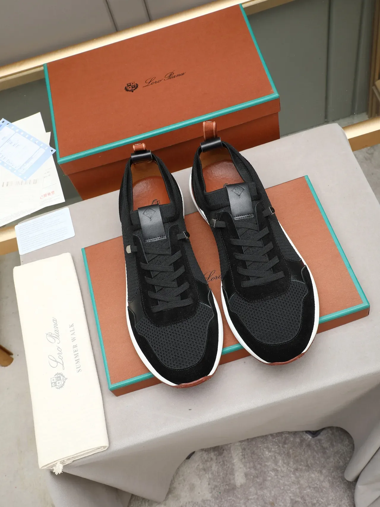 Black and White Mesh Suede Lifestyle Sneaker 3