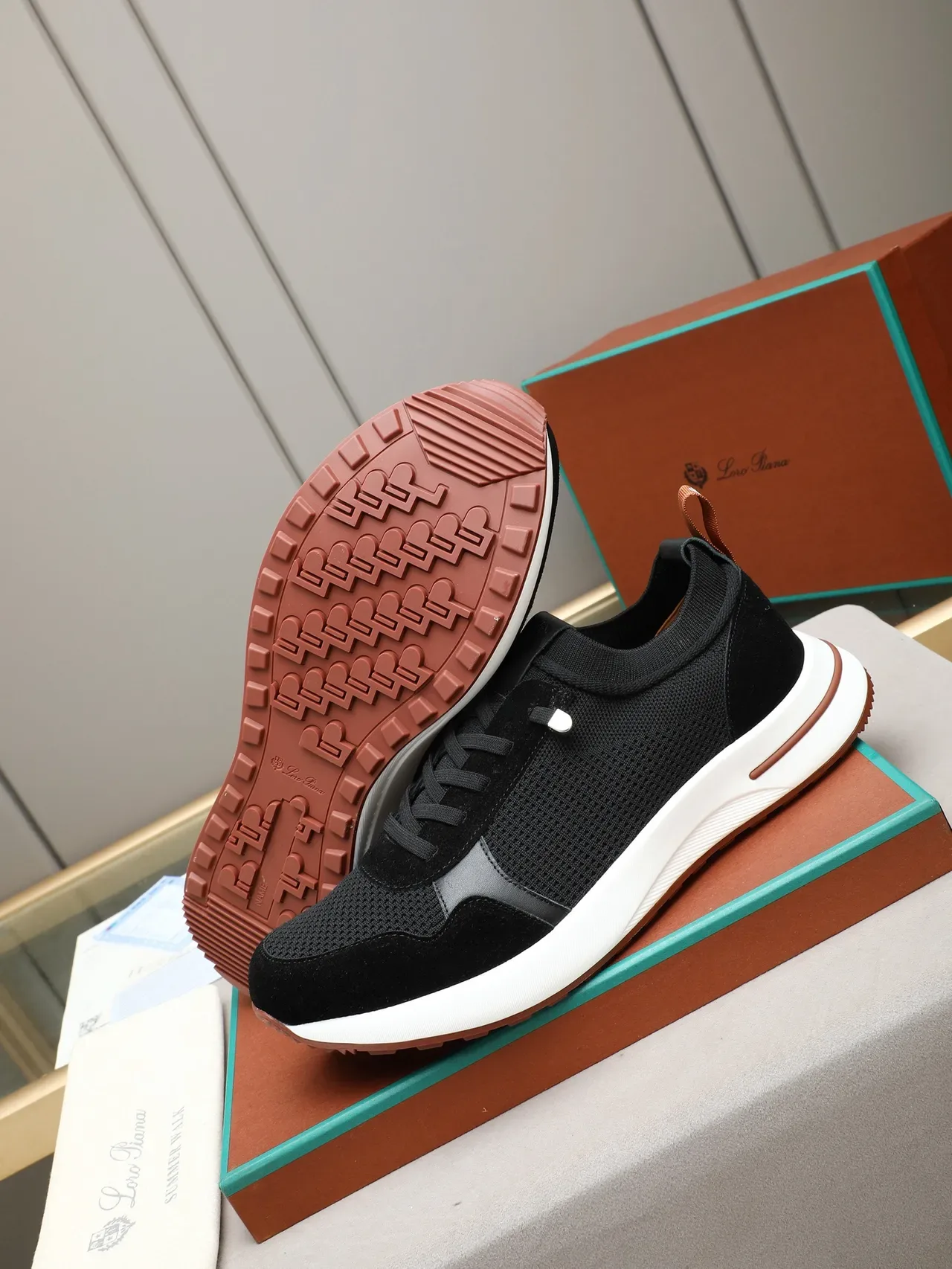 Black and White Mesh Suede Lifestyle Sneaker 5