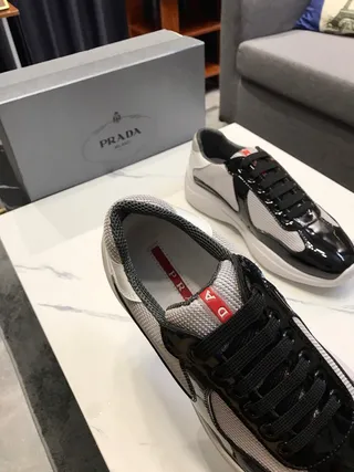 Black and White Patent Mesh Chunky Sneakers 8