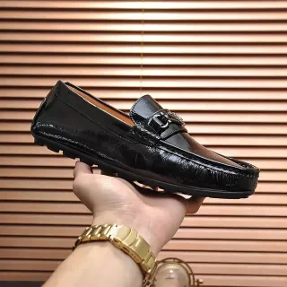 Black Brown Glossy Patent Leather Horsebit Buckle Loafer