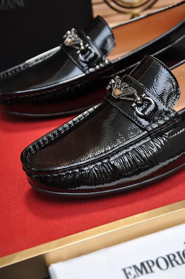Black Brown Glossy Patent Leather Horsebit Buckle Loafer 3