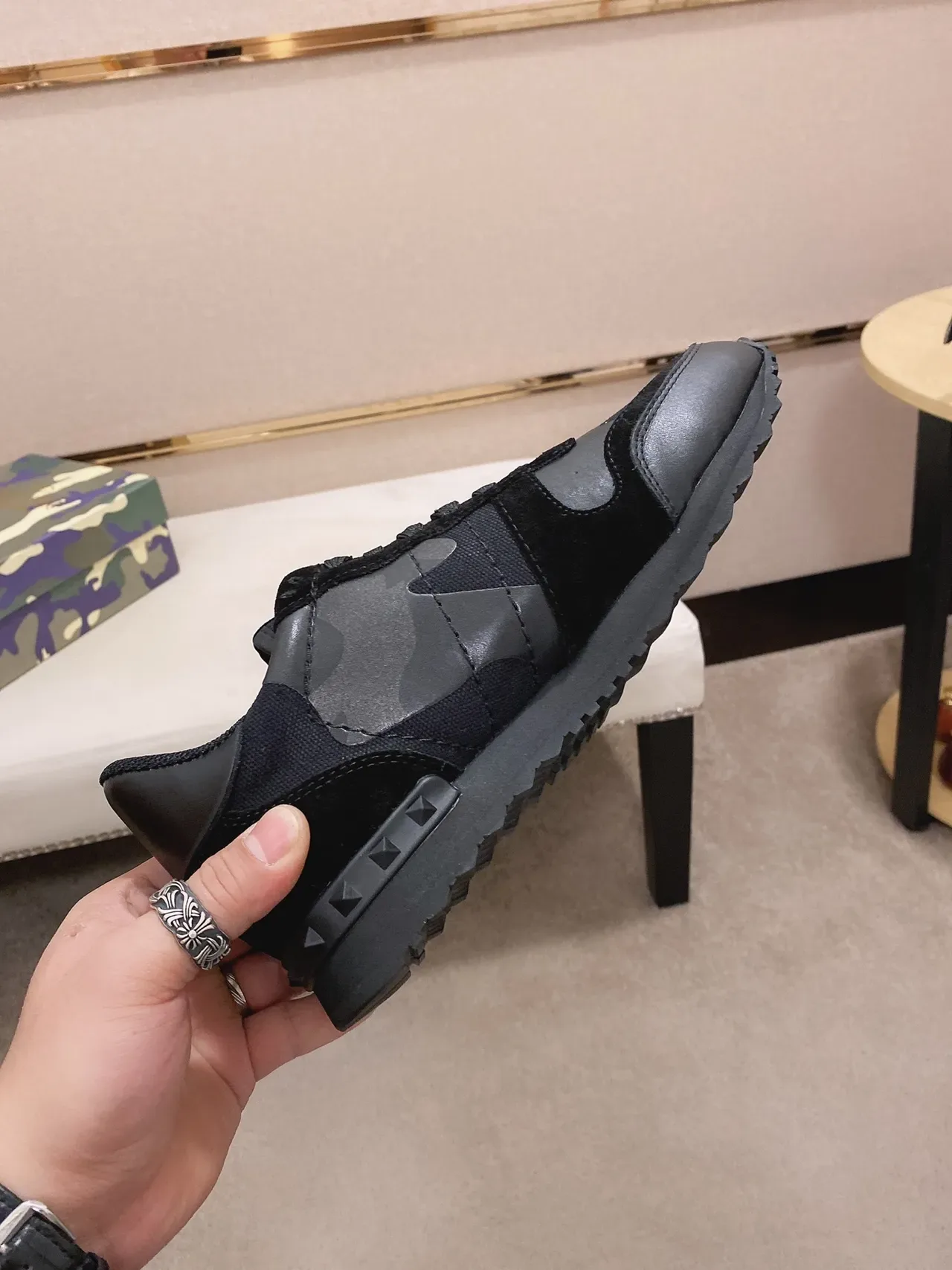 Black Camouflage Overlay Low-Top Lifestyle Sneaker 6