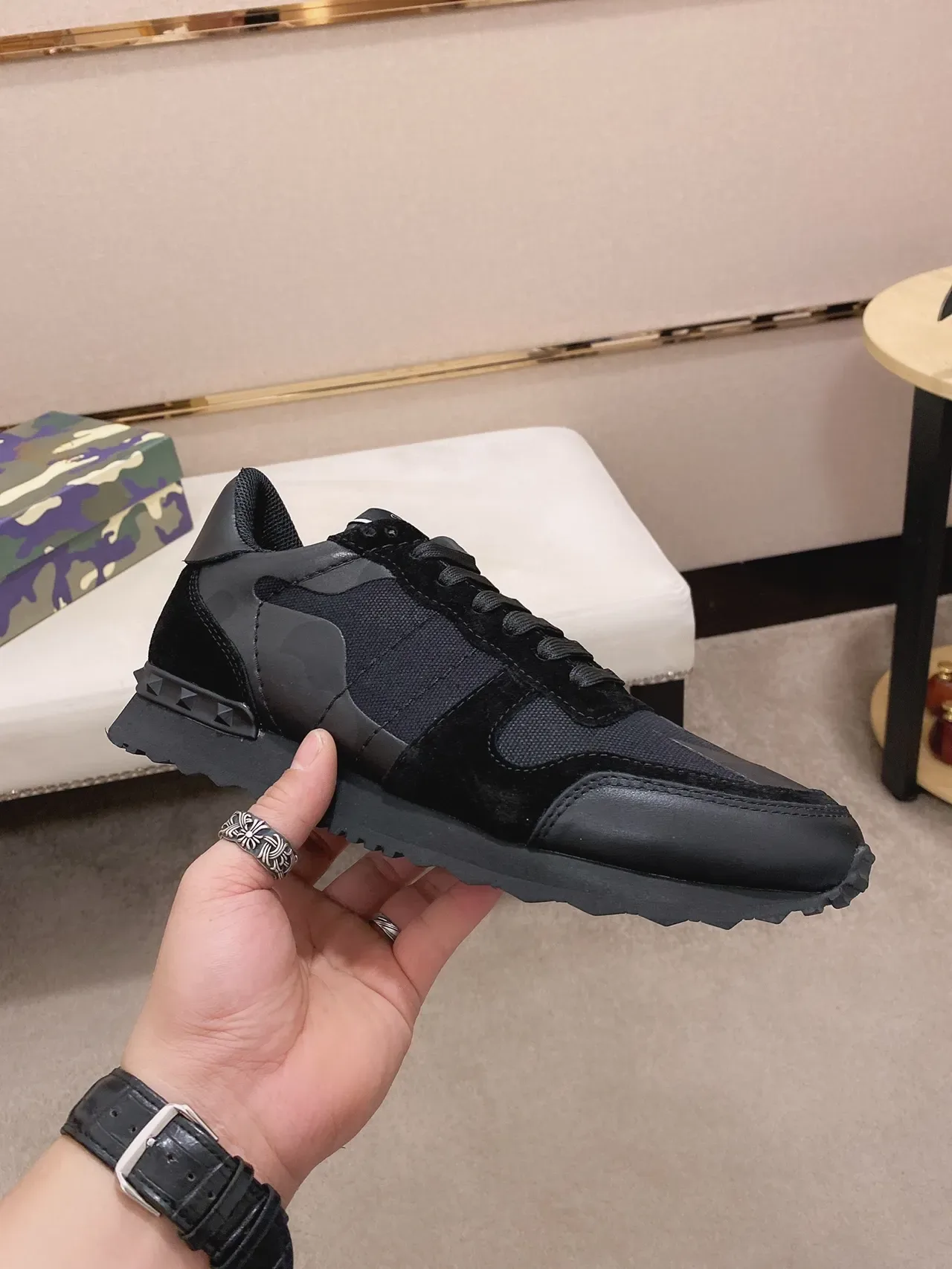 Black Camouflage Overlay Low-Top Lifestyle Sneaker 7