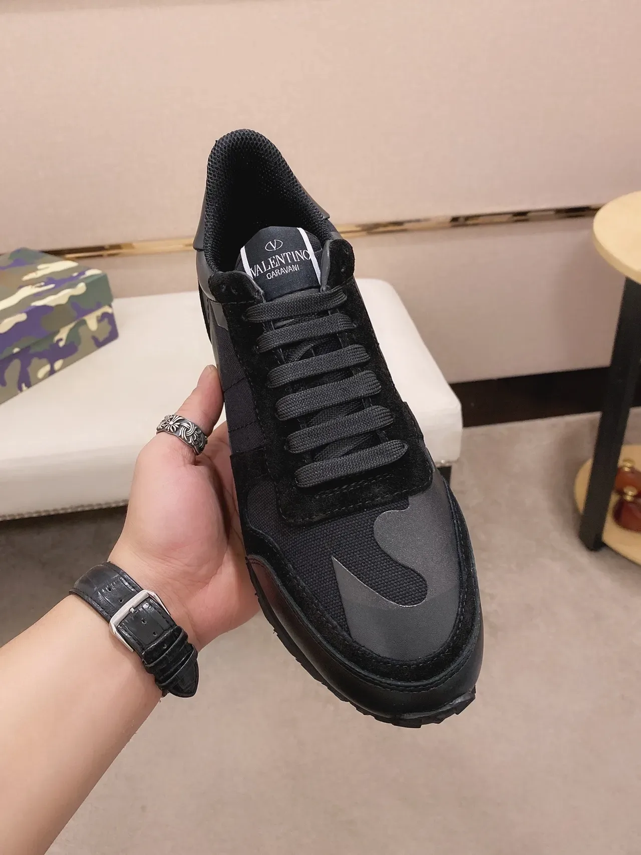 Black Camouflage Overlay Low-Top Lifestyle Sneaker 8