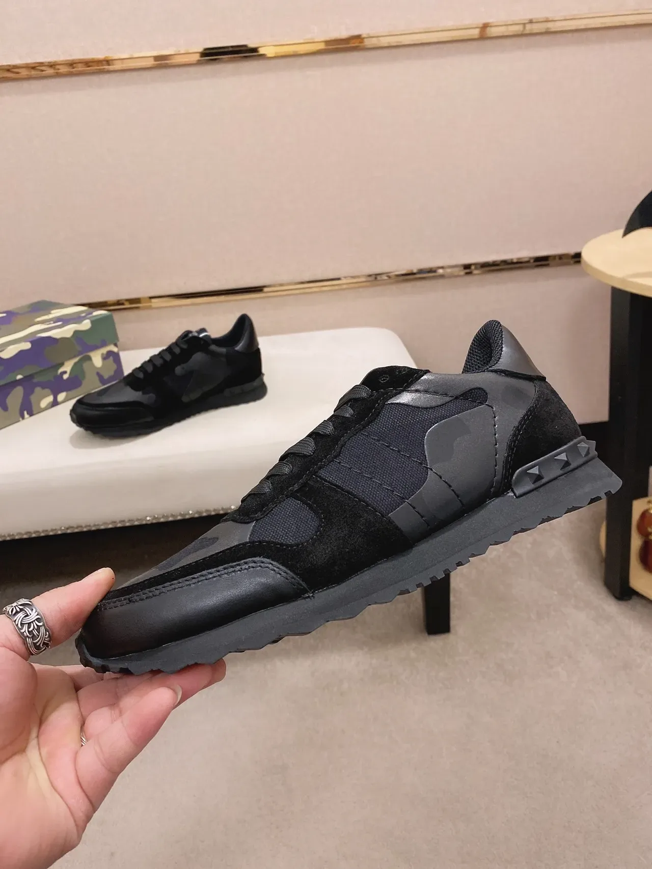 Black Camouflage Overlay Low-Top Lifestyle Sneaker 9
