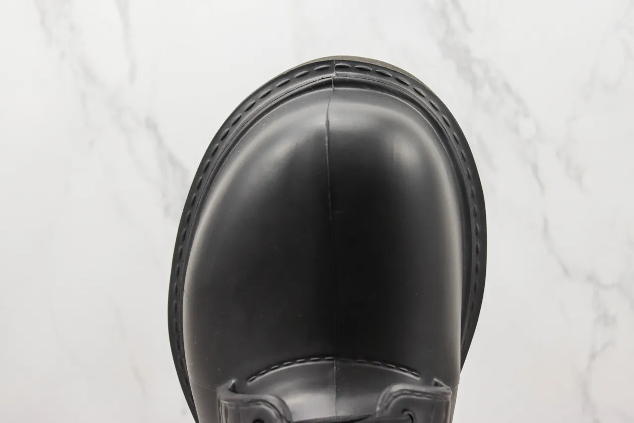 Black Cap Toe Platform Oxford Shoe 6