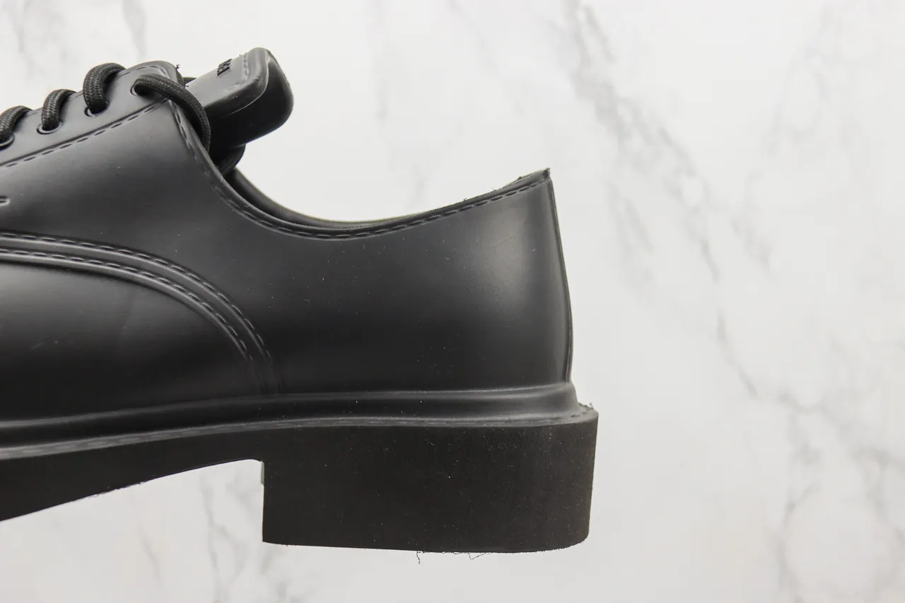 Black Cap Toe Platform Oxford Shoe 7