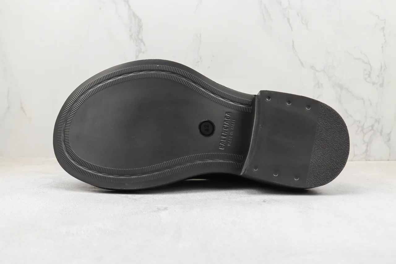 Black Cap Toe Platform Oxford Shoe 8