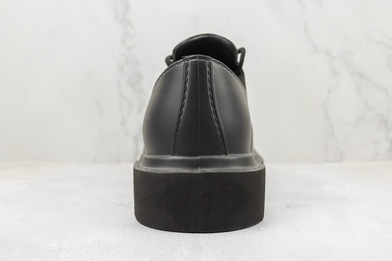Black Cap Toe Platform Oxford Shoe 9