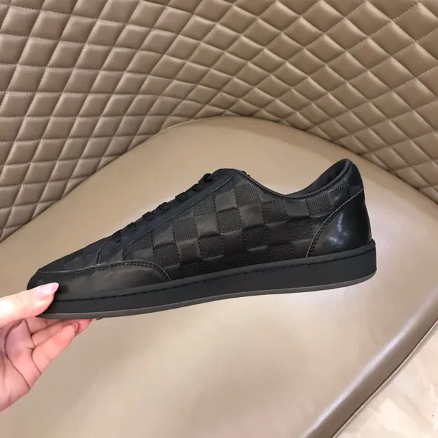 Black Checkerboard Panel Low-Top Casual Sneaker 3