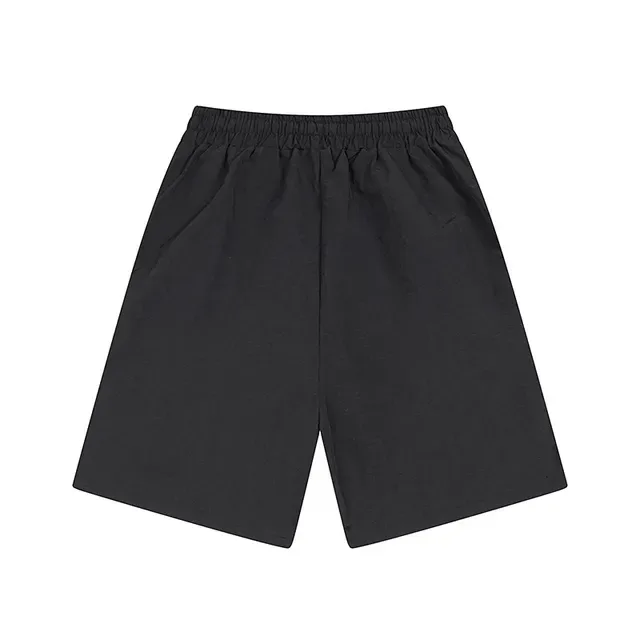 Black Embroidered Rhinestone Text Shorts 2