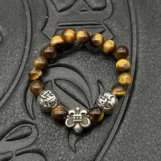 Black Gold Beaded Stretch-Fit Bracelet 7