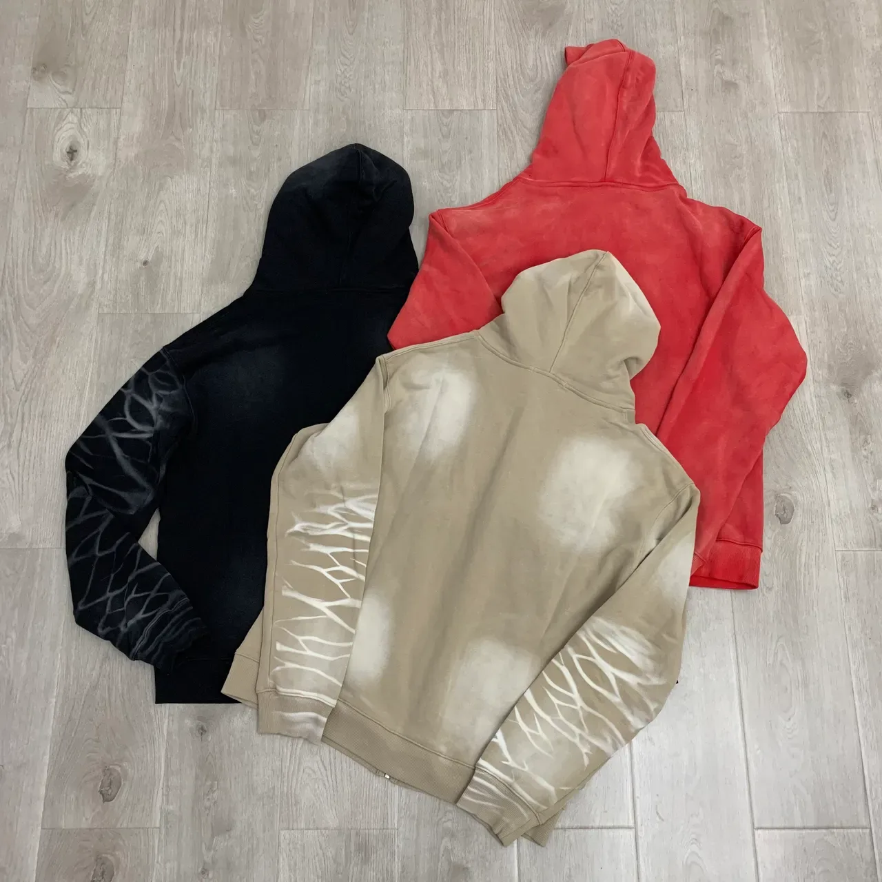 Black Gray Full-Zip Embroidered Graphic Hoodie 11