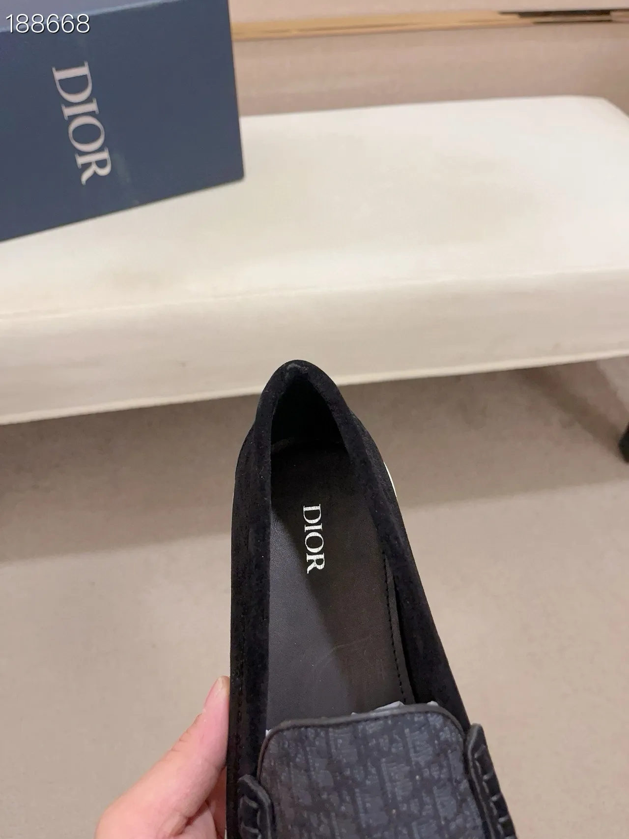 Black Gray Suede Upper Patterned Vamp Loafer 8