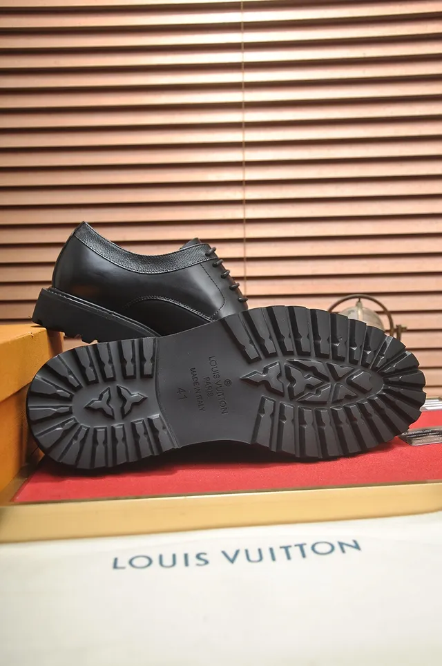 Black Leather Cap-Toe Derby Shoes 3