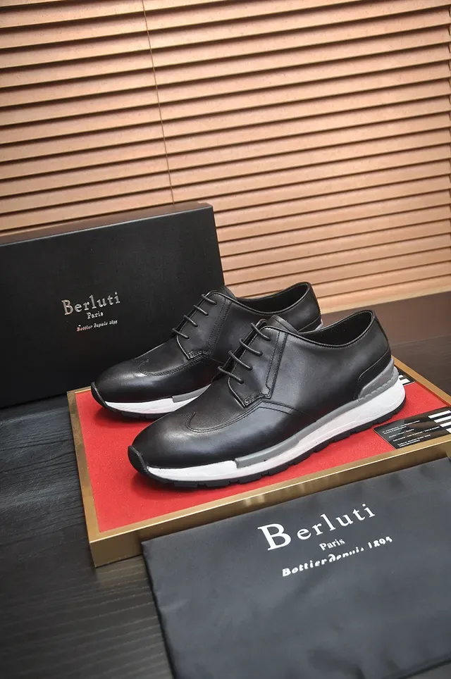 Black Leather Cap-Toe Hybrid Sole Leather Shoe 4