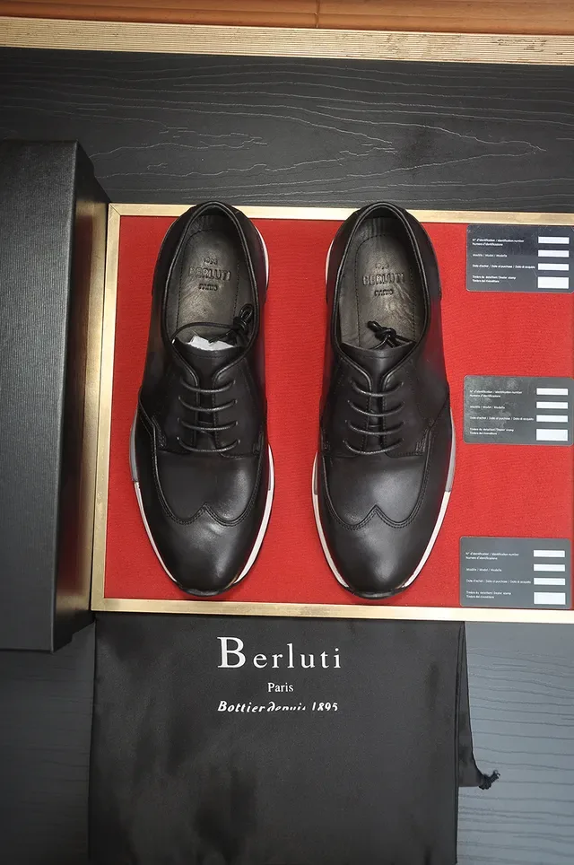 Black Leather Cap-Toe Hybrid Sole Leather Shoe 5