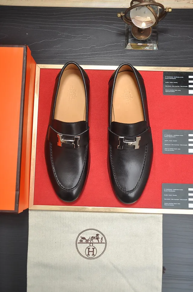 Black Leather Horsebit Buckle Loafer 5