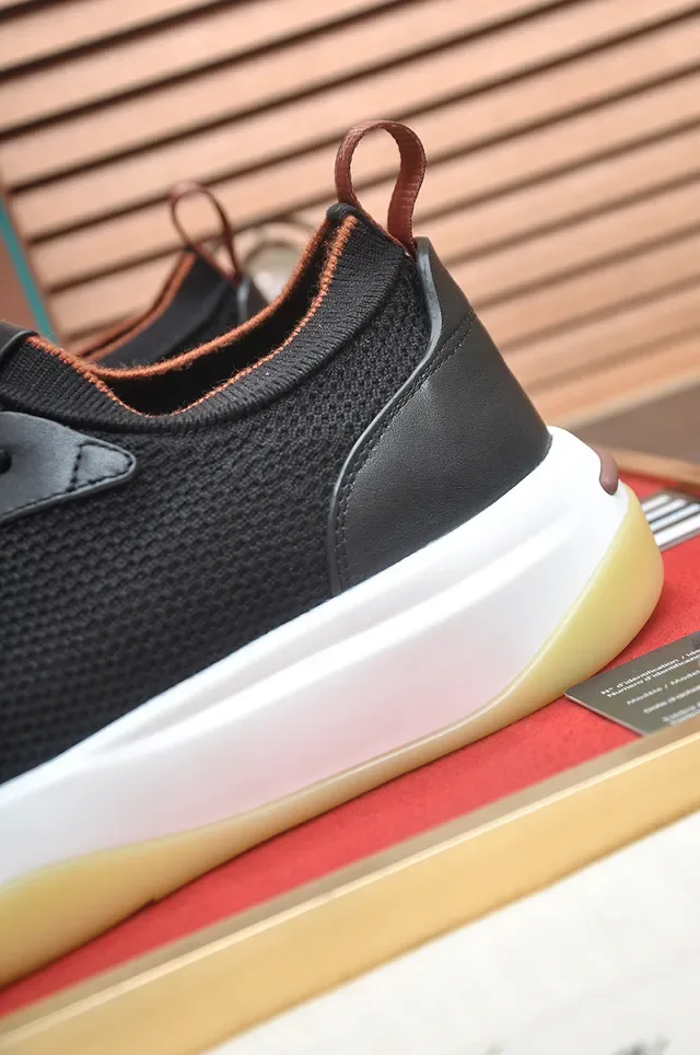 Black Mesh and Synthetic Low-Top Lifestyle Sneaker 2