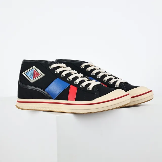 Black Multicolor High-Top Canvas Upper Sneakers 3