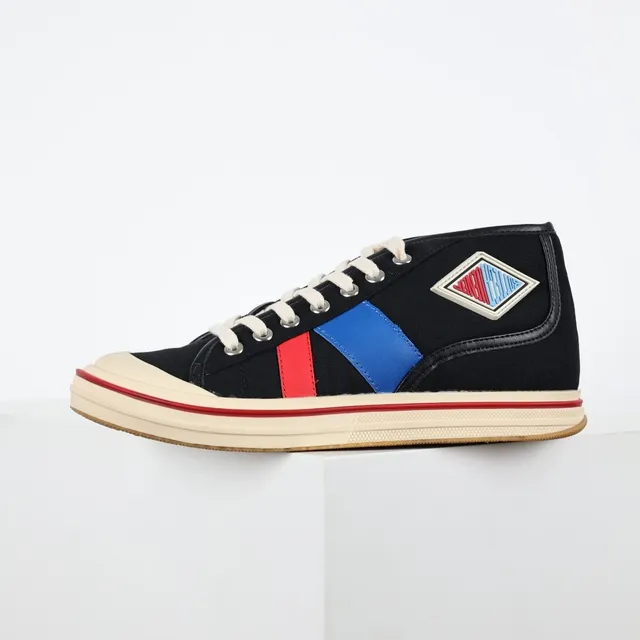 Black Multicolor High-Top Canvas Upper Sneakers 9