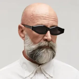 Black Narrow Frame Wraparound Sunglasses