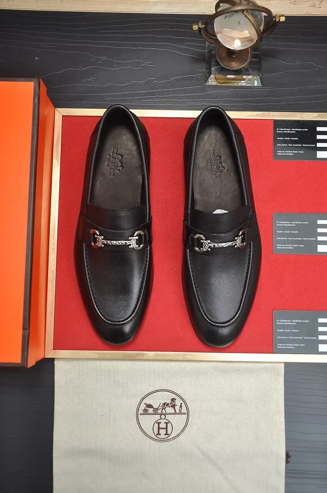 Black Pebbled Leather Horsebit Loafer 5