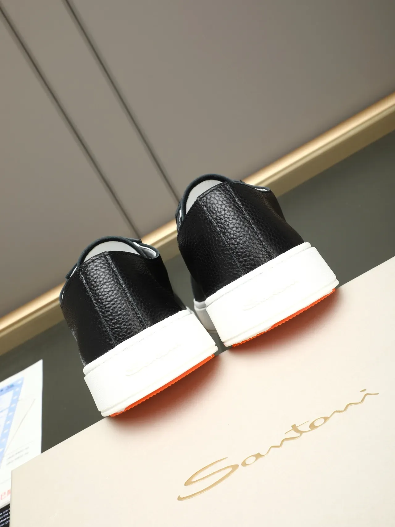 Black Pebbled Leather Low-Top Lifestyle Sneaker 3