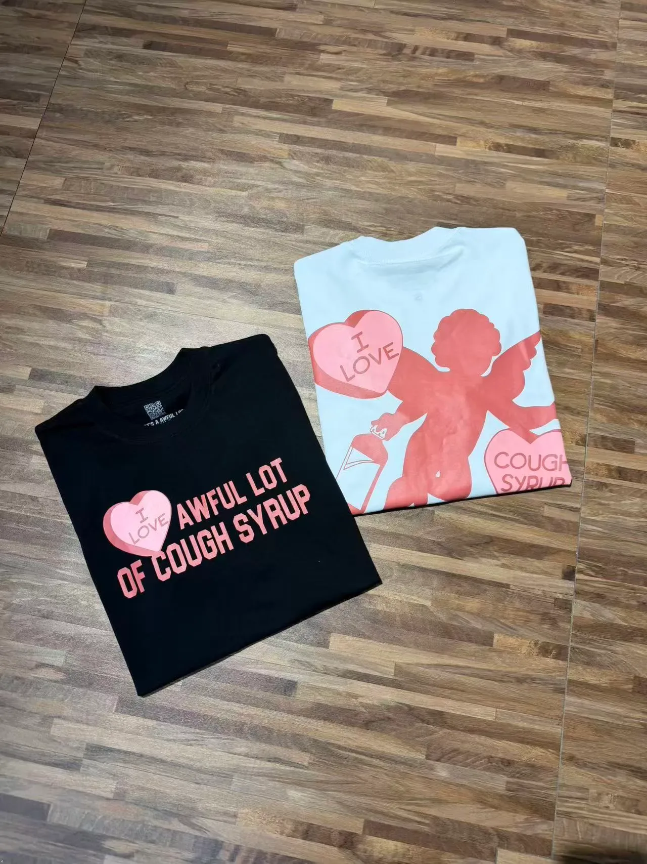 Black Pink Graphic Print Double-Sided T-Shirt 2