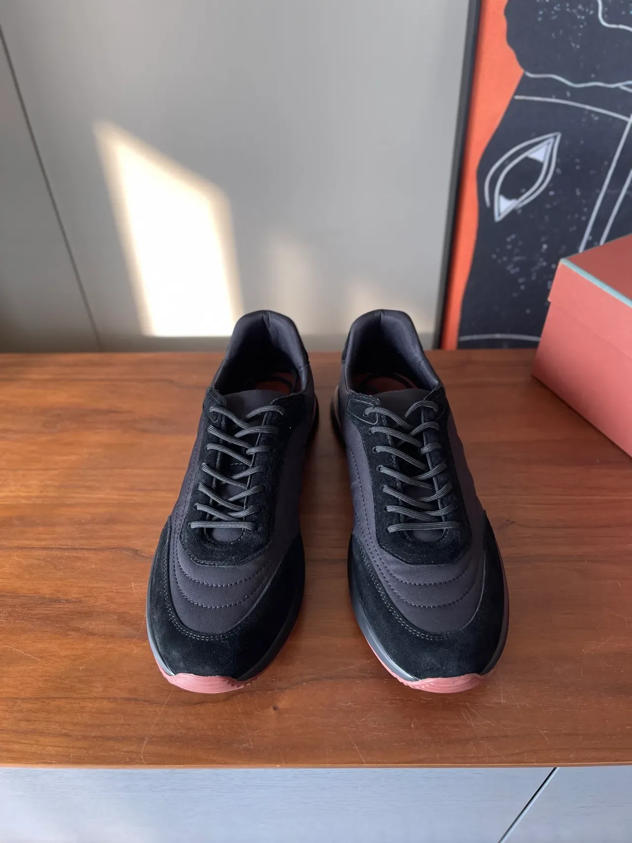 Black Pink Mixed-Material Upper Sculpted Midsole Lifestyle Sneakers 5