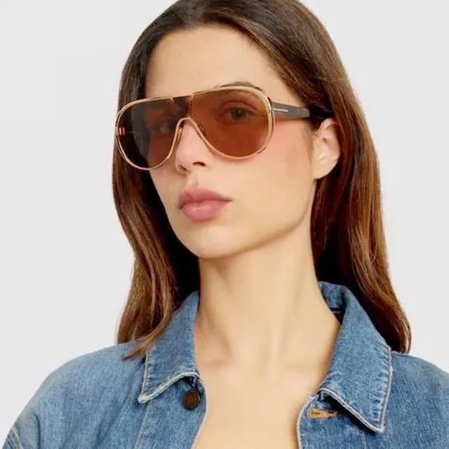 Black Shield-Style Aviator Sunglasses 7