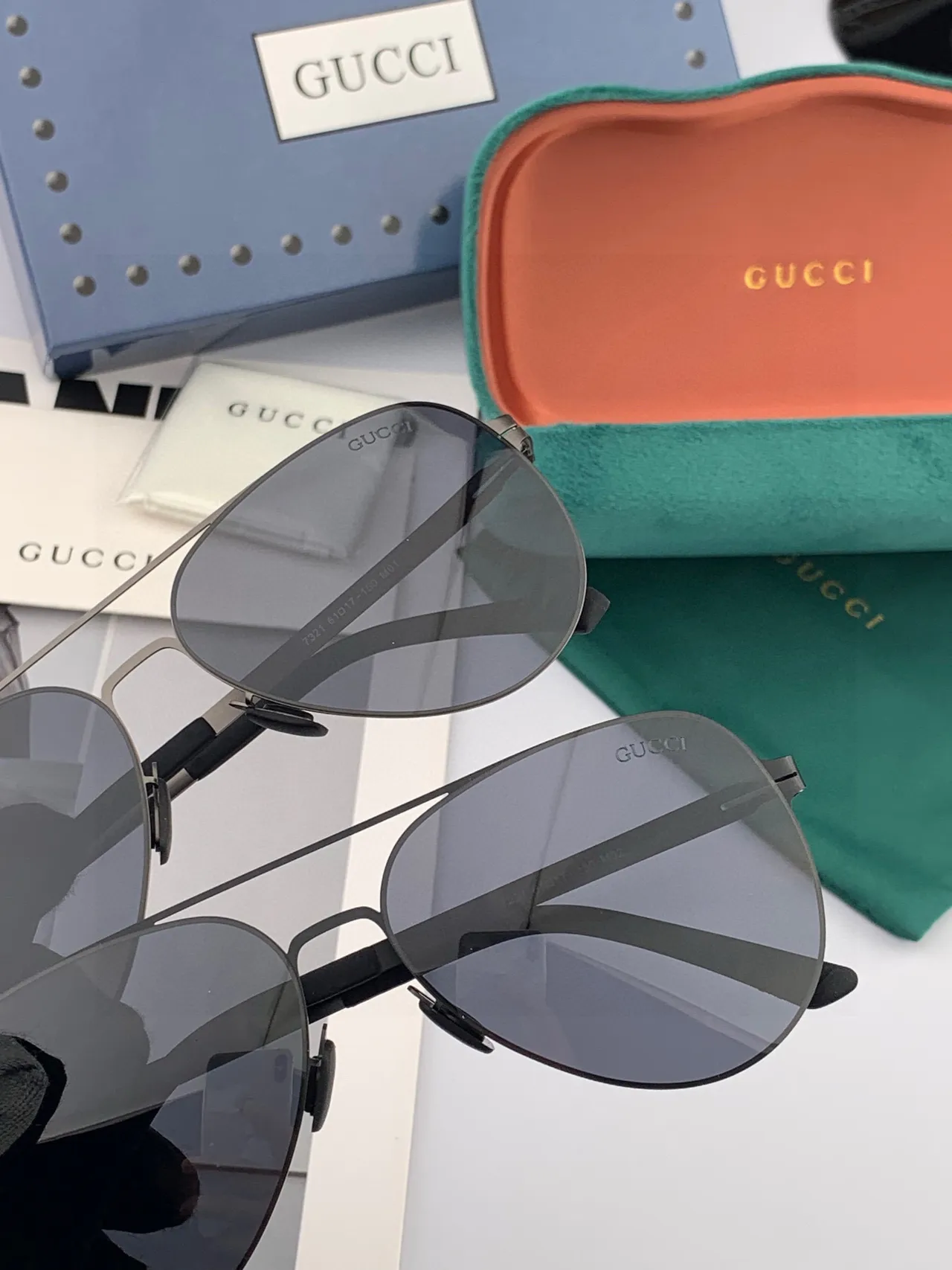 Black Silver Aviator-Style Double Bridge Sunglasses 2