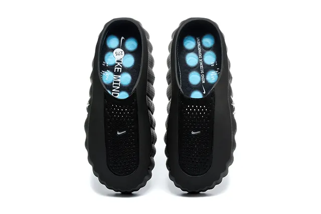 Black Silver Molded Rubber Sole Perforated Upper Slippers 3