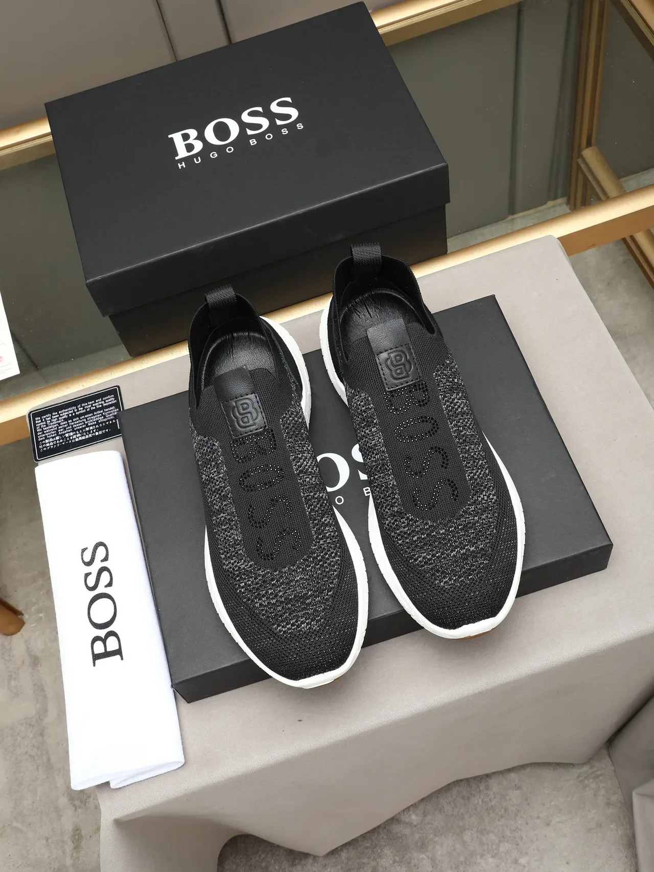 Black Speckled Knit Slip-On Sneaker 2