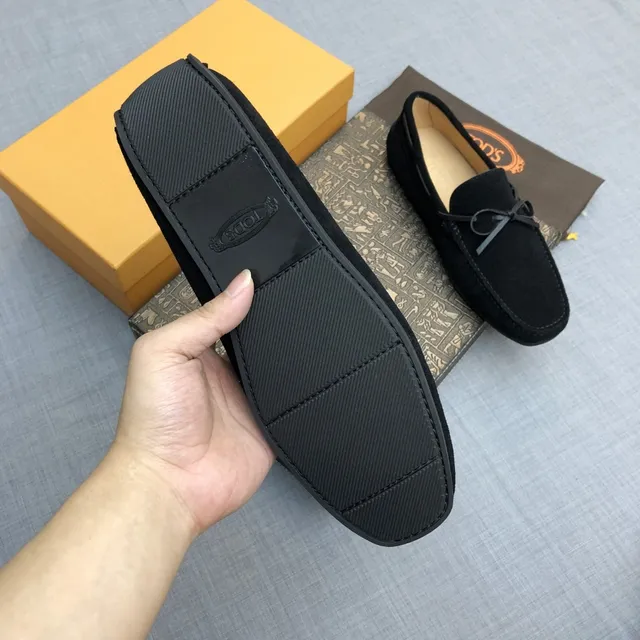 Black Suede Bow Detail Slip-On Loafers 5