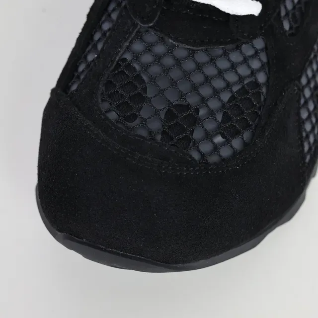 Black Suede-Mesh Hybrid Low-Top Sneakers 5