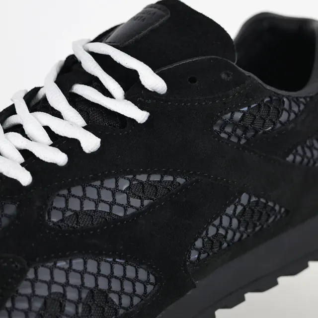 Black Suede-Mesh Hybrid Low-Top Sneakers 6