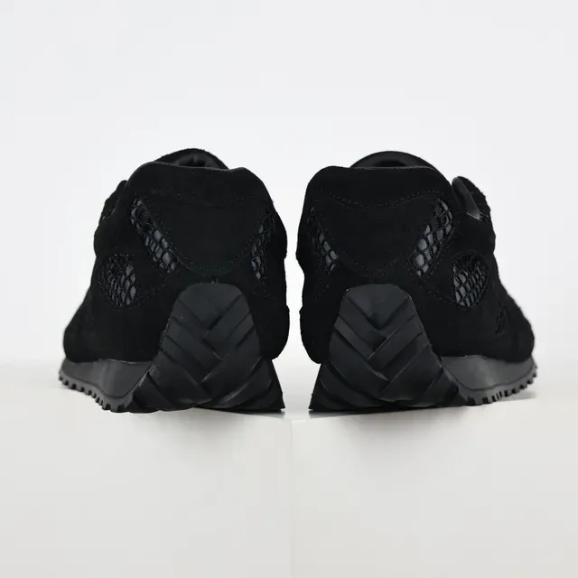 Black Suede-Mesh Hybrid Low-Top Sneakers 8