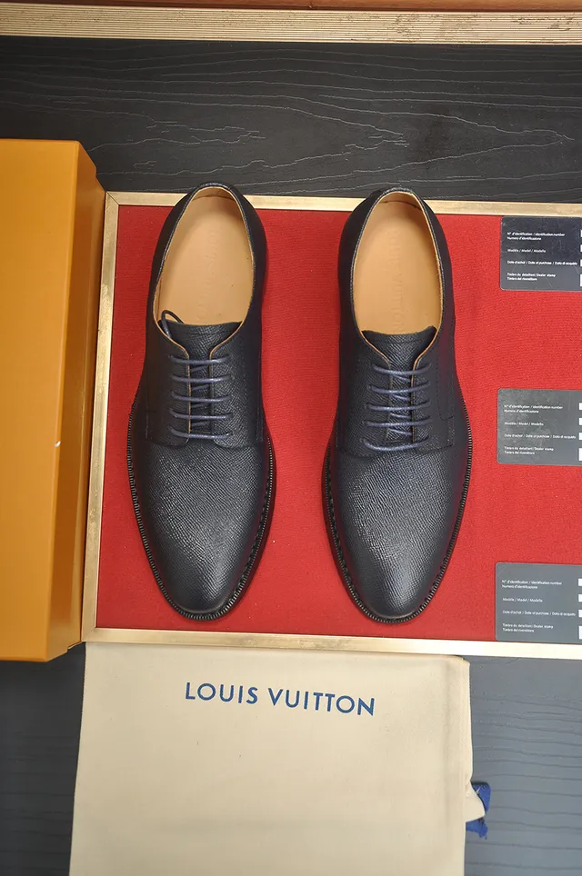 Black Textured Pebbled Leather Cap Toe Oxford Shoes 5