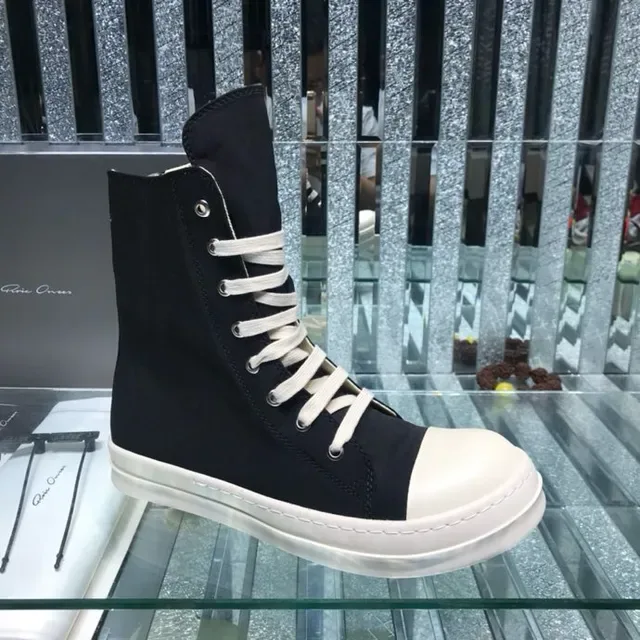 Black White High-Top Canvas Upper Lifestyle Sneakers 4