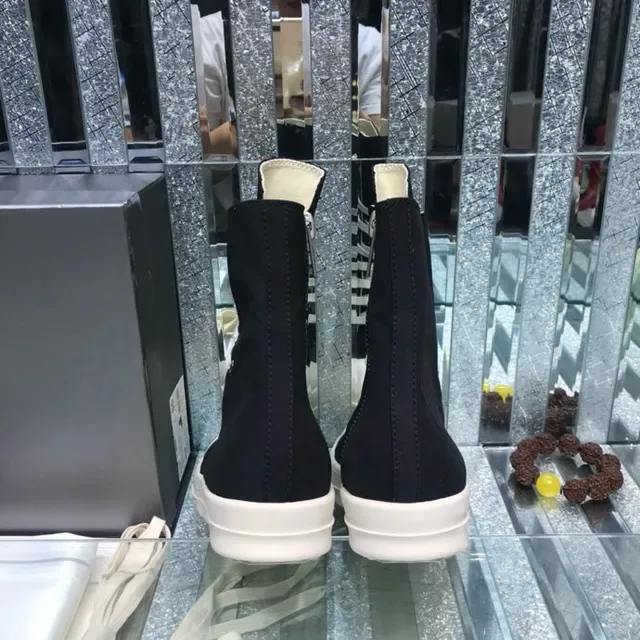 Black White High-Top Canvas Upper Lifestyle Sneakers 6