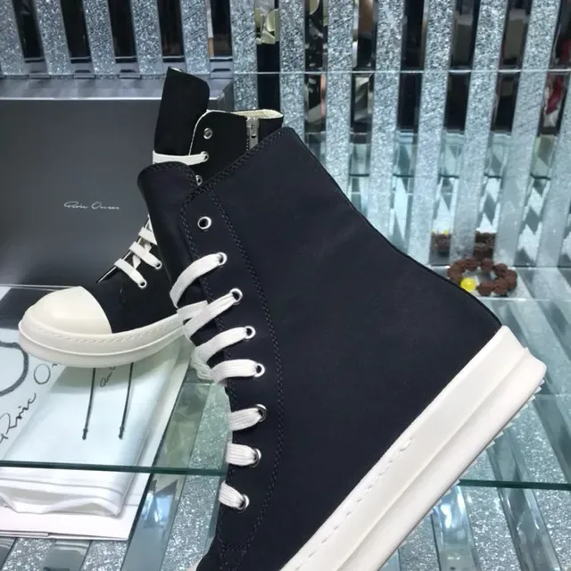 Black White High-Top Canvas Upper Lifestyle Sneakers 7