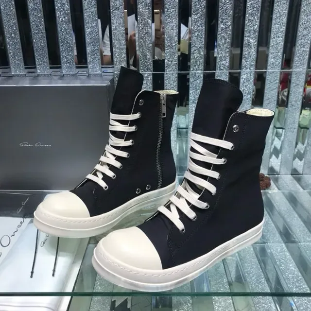 Black White High-Top Canvas Upper Lifestyle Sneakers 8