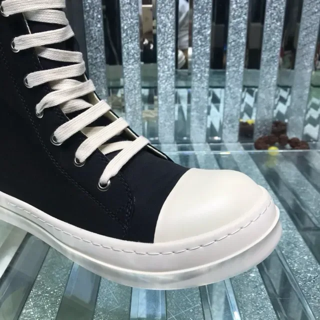 Black White High-Top Canvas Upper Lifestyle Sneakers 9