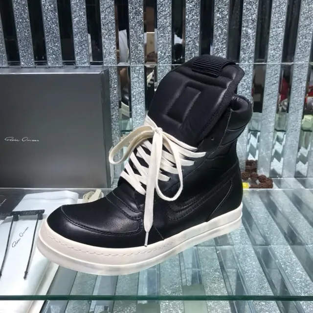 Black White High-Top Panelled Leather Sneakers 8