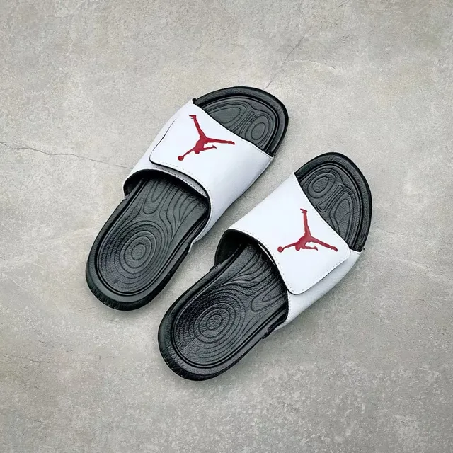 Black White Molded Rubber Sole Two-Tone Contrast Slippers 5