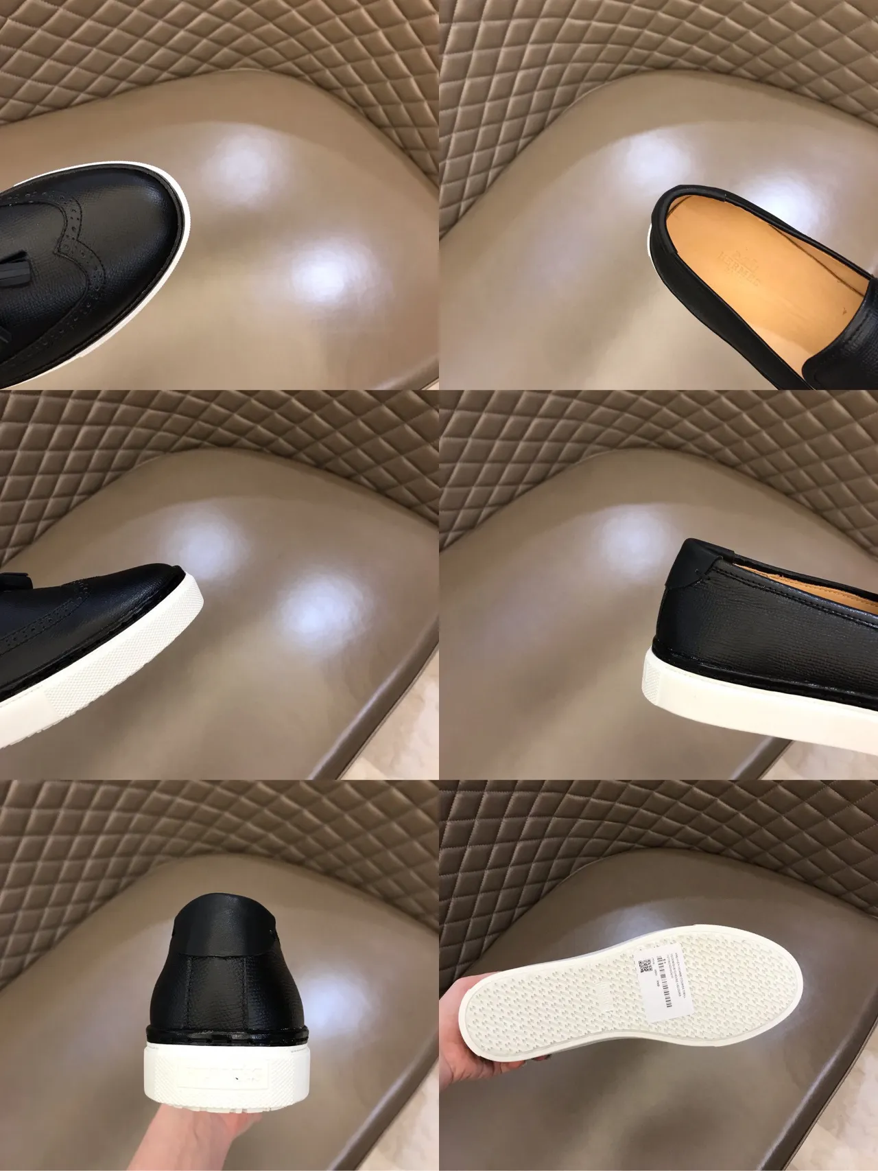 Black White Tassel Detail Brogue Perforations Loafer 2