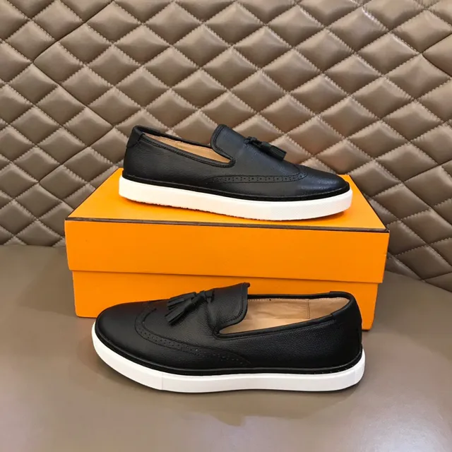 Black White Tassel Detail Brogue Perforations Loafer 7
