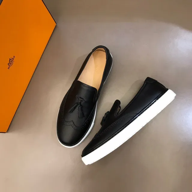 Black White Tassel Detail Brogue Perforations Loafer 8